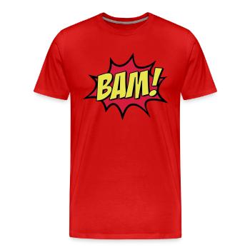 BAM ! - T-shirt bio Premium Homme - rouge - Devant - Damien (186cm)