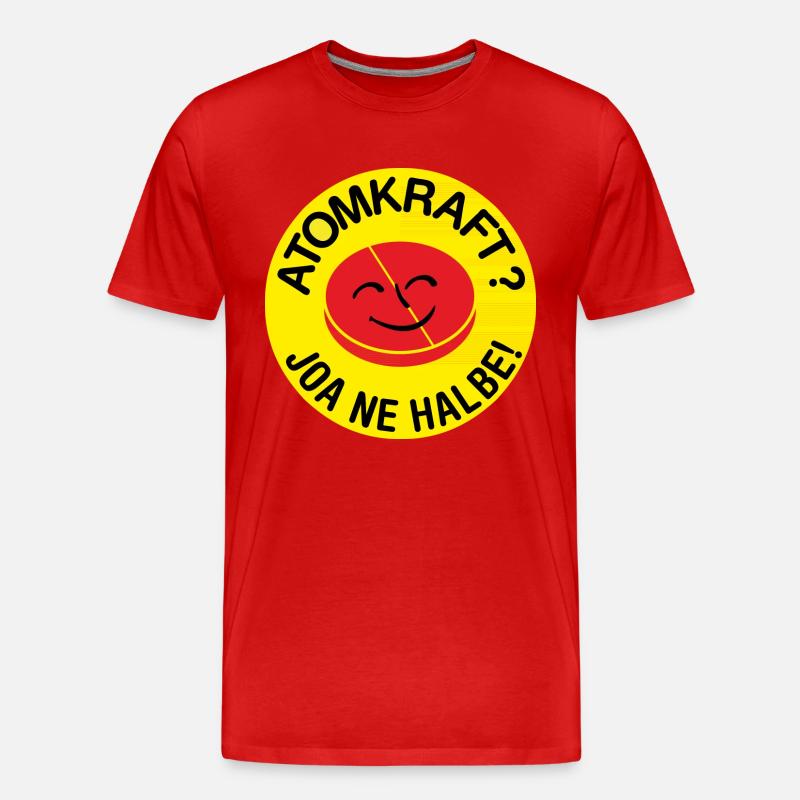 Halbe Atomkraft - Männer Premium Bio T-Shirt - Rot