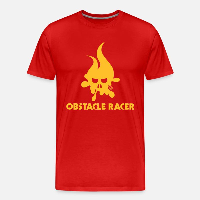 Hindernis Racer Elemente - Männer Premium Bio T-Shirt - Rot