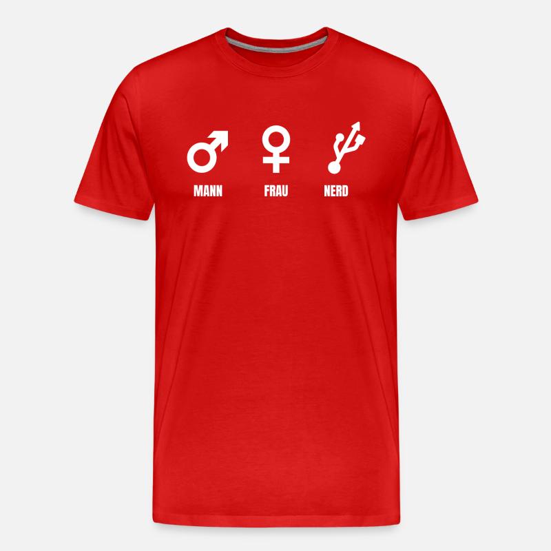 Nerd - Männer Premium Bio T-Shirt - Rot