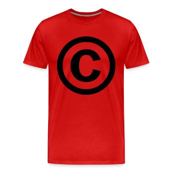 the copyright symbol - Men's Premium Organic T-Shirt - red - Front - Damien (186cm)