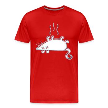 Une souris morte - T-shirt bio Premium Homme - rouge - Devant - Damien (186cm)