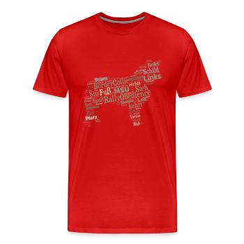 Border Collie Rally Obedience Wordcloud - Männer Premium Bio T-Shirt - Rot - Vorne - Damien (186cm)