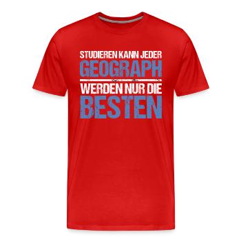 Tout le monde peut étudier - Geograph Edition - T-shirt bio Premium Homme - rouge - Devant - Damien (186cm)