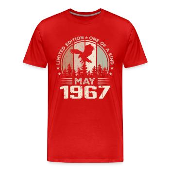 Incomparable since May 1967, 57th Anniversary - Men's Premium Organic T-Shirt - red - Front - Damien (186cm)