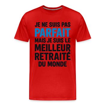 Meilleur retraité cadeau départ à la retraite - T-shirt bio Premium Homme - rouge - Devant - Damien (186cm)