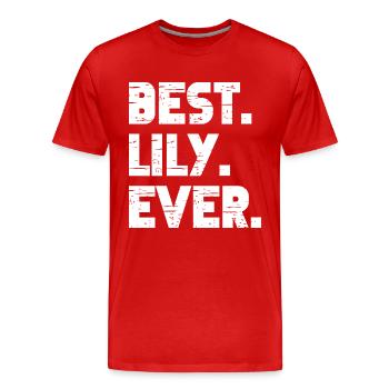 Best Lily Ever Retro Gift Saying Birthday - Men's Premium Organic T-Shirt - red - Front - Damien (186cm)
