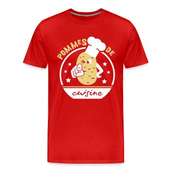 Pommes de cuisine - Männer Premium Bio T-Shirt - Rot - Vorne - Damien (186cm)