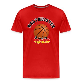 Deutschland Basketball Weltmeister 2023 - Männer Premium Bio T-Shirt - Rot - Vorne - Damien (186cm)