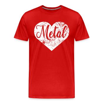 Metal Heart - Men's Premium Organic T-Shirt - red - Front - Damien (186cm)