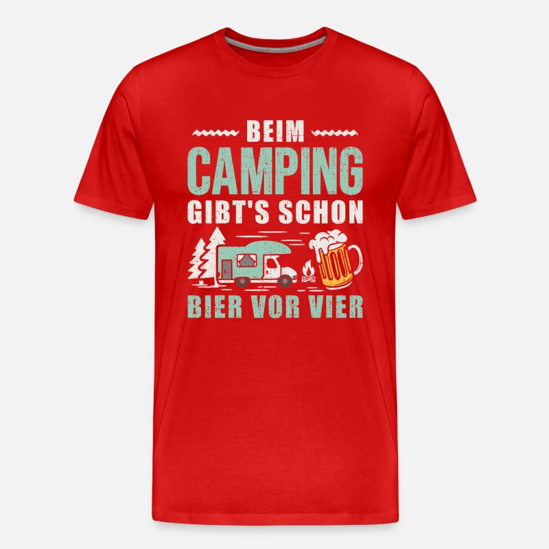Wohnmobil Camping Bier Camper - Männer Premium Bio T-Shirt - Rot