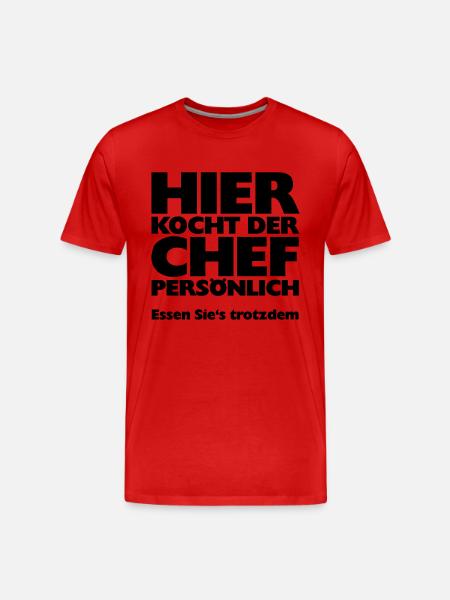 Here, the chef cooks! Eat's - Men's Premium Organic T-Shirt - red