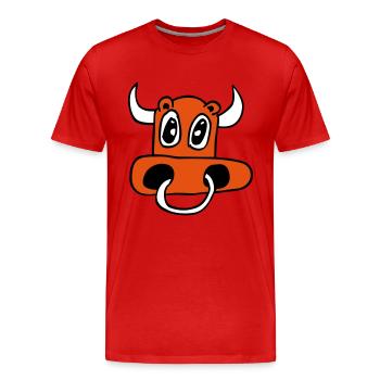 Cow - Men's Premium Organic T-Shirt - red - Front - Damien (186cm)