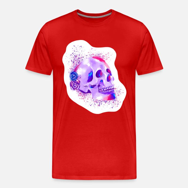 Schädel - Schädel - Männer Premium Bio T-Shirt - Rot