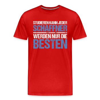 Tout le monde peut étudier - Édition Schaffner - T-shirt bio Premium Homme - rouge - Devant - Damien (186cm)