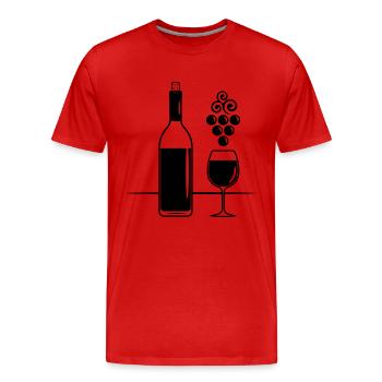 bouteille de vin en verre vigne - T-shirt bio Premium Homme - rouge - Devant - Damien (186cm)