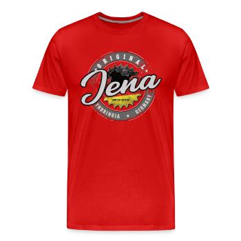 Original Germany Thüringen Jena Thüringer Wald - Männer Premium Bio T-Shirt - Rot - Vorne - Damien (186cm)