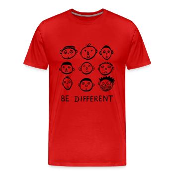 Être différent, être différent, déclaration cool, drôle - T-shirt bio Premium Homme - rouge - Devant - Damien (186cm)