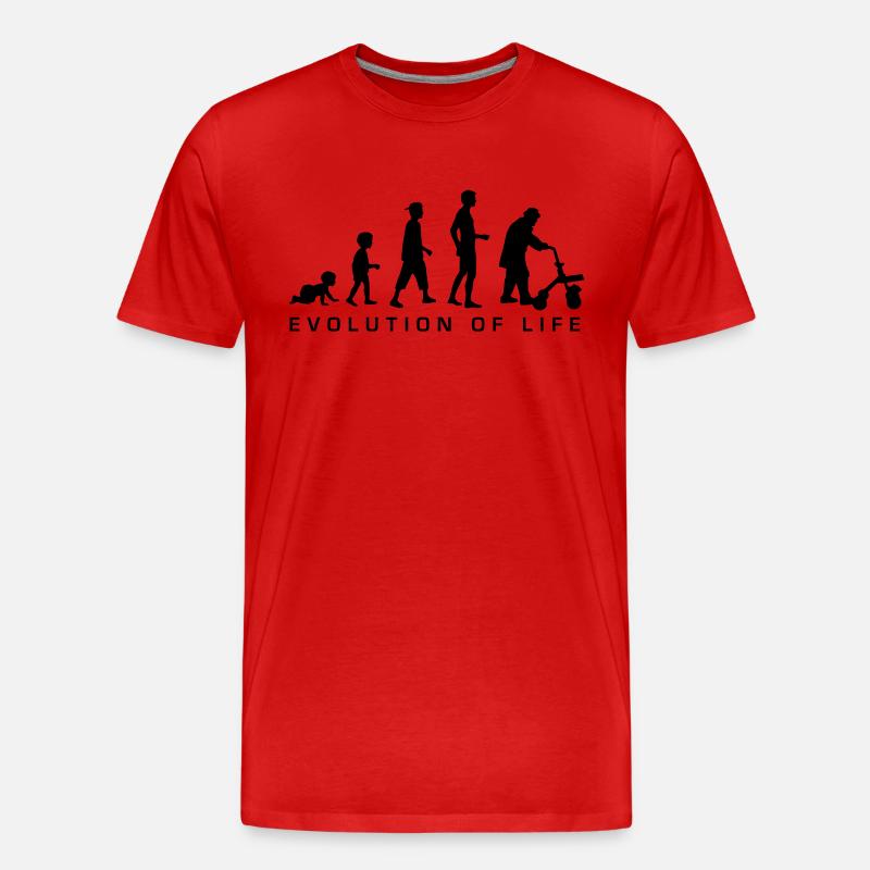 evolution_life_man_b - Männer Premium Bio T-Shirt - Rot