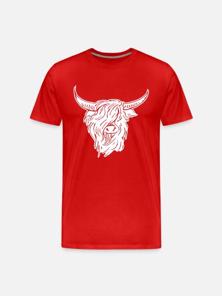 scottish highlander 02 white - Men's Premium Organic T-Shirt - red