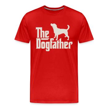 The Dogfather - Beagle - Männer Premium Bio T-Shirt - Rot - Vorne - Damien (186cm)