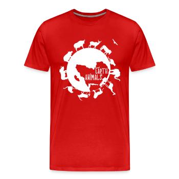 Earth Animals - Our Wildlife - Men's Premium Organic T-Shirt - red - Front - Damien (186cm)