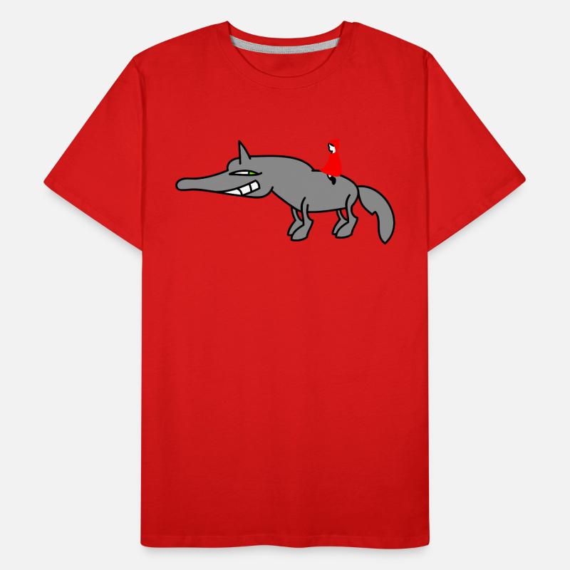 Wolf mit Rotkäppchen Männer Premium Bio T-Shirt