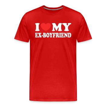 Ich liebe meinen Ex-Freund lustiges Valentinstagsgeschenk - Männer Premium Bio T-Shirt - Rot - Vorne - Damien (186cm)