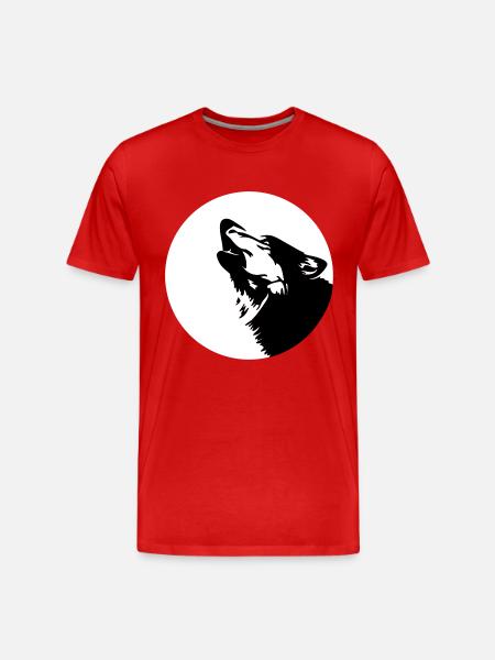 Wolf - Männer Premium Bio T-Shirt - Rot
