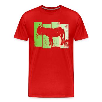Âne Drôle de crinière sabots de chevalage - T-shirt bio Premium Homme - rouge - Devant - Damien (186cm)
