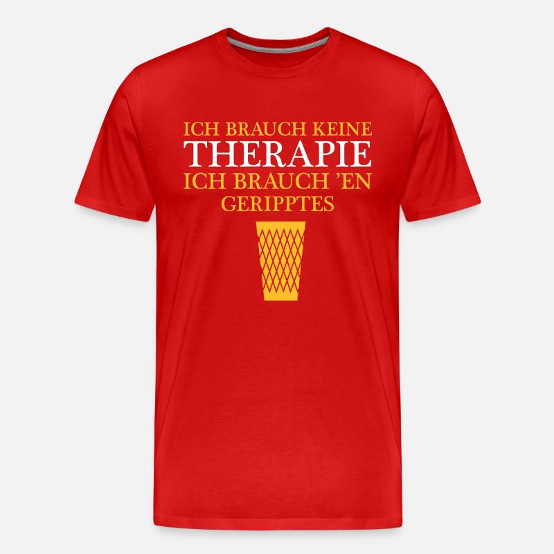 Therapy Gerippt Frankfurt - Männer Premium Bio T-Shirt - Rot