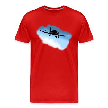 DR400 Himmel - Männer Premium Bio T-Shirt - Rot - Vorne - Damien (186cm)