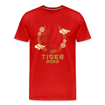 Frohes Chinesisches Neujahr 2022 - Sternzeichen - Männer Premium Bio T-Shirt - Rot - Vorne - Damien (186cm)