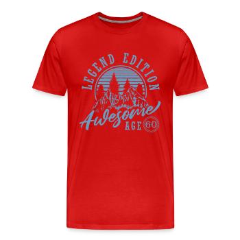 60 Geburtstag, Geboren 1962 - Männer Premium Bio T-Shirt - Rot - Vorne - Damien (186cm)