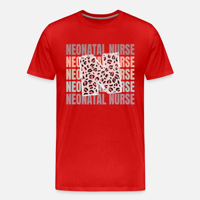 Leopard Neonatal Nurse Life - Männer Premium Bio T-Shirt - Rot