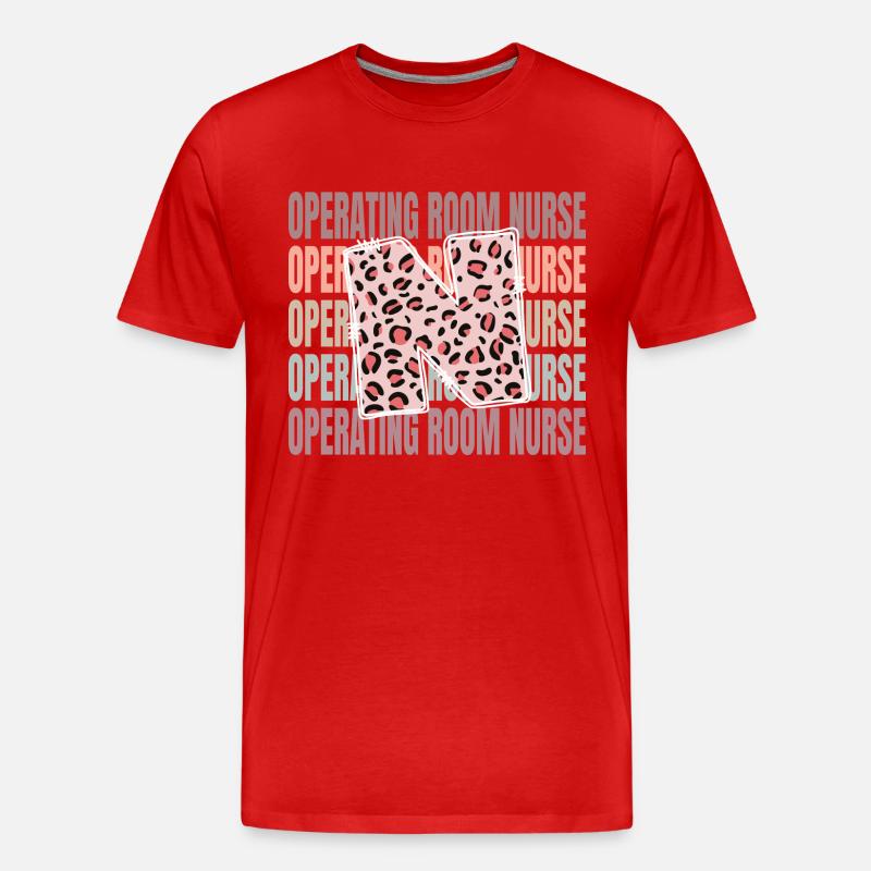 Leopard OP-Krankenschwester Leben - Männer Premium Bio T-Shirt - Rot
