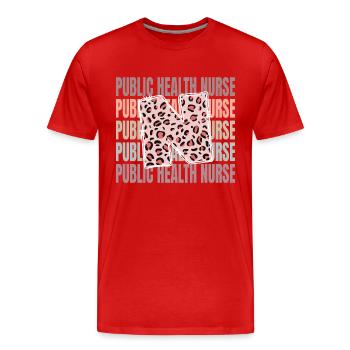 Leopard Infirmière de santé publique Vie - T-shirt bio Premium Homme - rouge - Devant - Damien (186cm)