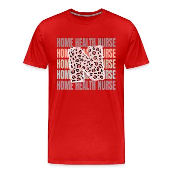 Leopard Home Health Infirmière Vie - T-shirt bio Premium Homme - rouge - Devant - Damien (186cm)
