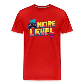 Pixel Level Up - Men's Premium Organic T-Shirt - red - Front - Damien (186cm)