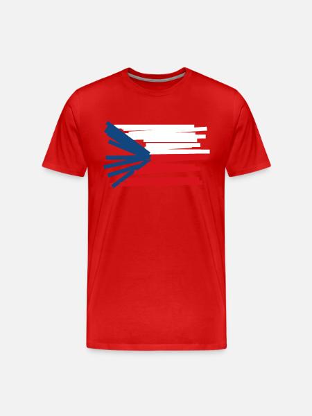 Czech Republic Flag - Modern Art - Men's Premium Organic T-Shirt - red
