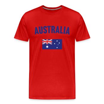 Australien Flagge - Männer Premium Bio T-Shirt - Rot - Vorne - Damien (186cm)