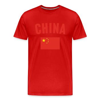Drapeau de la Chine - T-shirt bio Premium Homme - rouge - Devant - Damien (186cm)