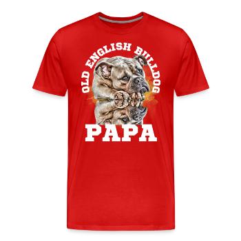 BULLDOG PAPA - Dictons de chien Chien Chiens Bouledogue - T-shirt bio Premium Homme - rouge - Devant - Damien (186cm)