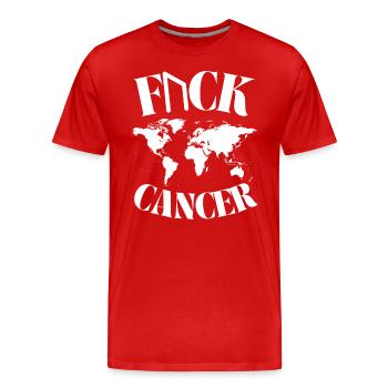 F... CK CANCER - ESPOIR, AMOUR ET COMBAT - T-shirt bio Premium Homme - rouge - Devant - Damien (186cm)