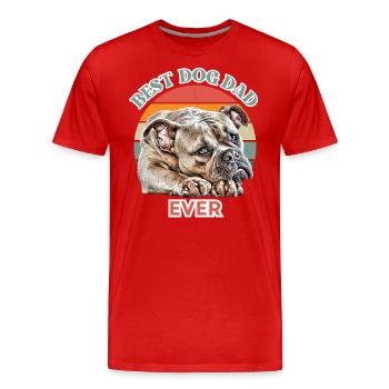 BEST DOG DAD Bulldog Dog Dogs Old English - Men's Premium Organic T-Shirt - red - Front - Damien (186cm)