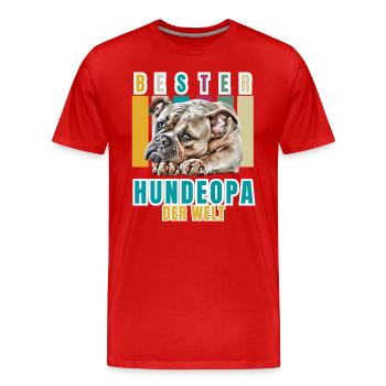 MEILLEUR CHIEN GRAND-PÈRE Bouledogue Chien Chiens Vieil Anglais - T-shirt bio Premium Homme - rouge - Devant - Damien (186cm)