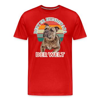 BEST DOG DAD Bulldog Dog Dogs Old English - Men's Premium Organic T-Shirt - red - Front - Damien (186cm)