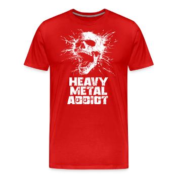 Heavy Metal Addict Music Bestseller Rock - Men's Premium Organic T-Shirt - red - Front - Damien (186cm)