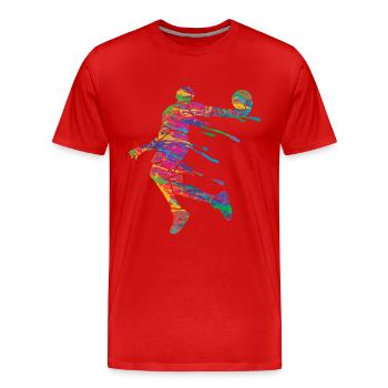 Basketteur Coloré Paint Slam Dunk Sports - T-shirt bio Premium Homme - rouge - Devant - Damien (186cm)