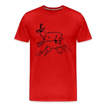 Gemse - Männer Premium Bio T-Shirt - Rot - Vorne - Damien (186cm)